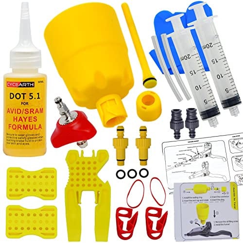 CYCEARTH für SRAM AVID Formel mit 60ml DOT Öl flüssigkeit Entlüftungsset mit hydraulischem Mineralöl für Scheibenbremse Perfektes Entlüften der Fahrradbremse