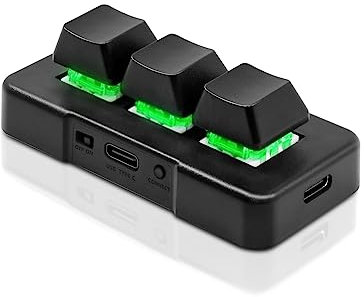PCsensor Mini tastiera a 3 tasti 2.4 G wireless 2 in 1 tastiera meccanica da gioco Hot Key Customized Programma con LED RGB per Gaming OSU Ufficio Lavoro