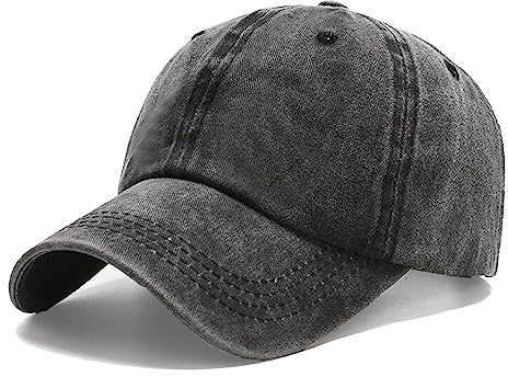 NPJY Vintage Washed Distressed Cotton Dad Hat Baseball Cap Adjustable Trucker Unisex Hats Black