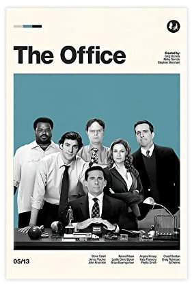 crttrs Modernes Vintage-Filmposter The Office (1), Leinwandposter, Wandkunst, Dekordruck, Bild Gemälde für Wohnzimmer, Schlafzimmer, Dekoration, ungerahmt, 30 x 45 cm
