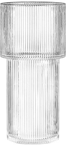 Teksome Vase en Verre Transparent,Vase en Verre décoratif | Vases Transparents décoratifs, Vase à Fleu esthétique, Mariage, Vase cannelé Moderne pour Manteau, Table à Manger, étagère
