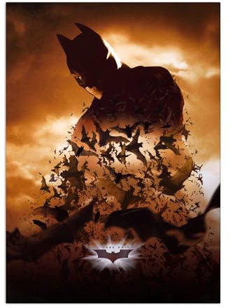 Displate Offiziell DC Comics MetallPoster Magnetische Befestigung Inklusive Lizenziert Bilder Hochwertiges Poster Batman Begins - Batman Begins Movie Art 4 45 cm x 32 cm