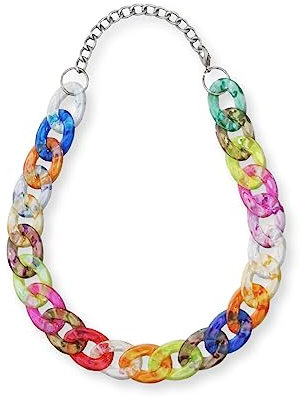 Soul-Cats Statement Choker Halskette bunt riesig oversized Panzerkette Gliederkette Vintage, Variante 6