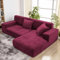 wiipara Dicker Samt Sofabezug L Form, Stretch Couch Überzug Universal Sofa Cover, Super Weich Plüsch Sofa Überzug Luxus Couchbezug（L-Form Ecksofa erfordert Zwei）- Sofabezug 1 Sitzer, Rot