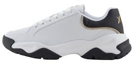 Armani Exchange Wonder, Chunky Sole, Gold Details, Zapatillas Mujer, Op White Black, 38 EU
