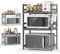 Glovios Soporte para Microondas y Horno Cocina 3 Niveles, Estanteria para Microondas Encimera con 8 Ganchos, Mueble Extensible Microondas Cocina