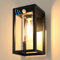 BRIMMEL Motion Sensor Outdoor Wall Lights Mains Powered, Black Outside Wall Lantern, Aluminum Waterproof Anti-Rust Outdoor Sensor Wall Lights for Front Door, Porch, Bulb not Included