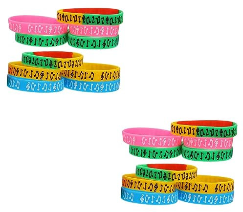 EXCEART Braccialetto Scossa Elettrica Accessori Note Musicali Forniture Per Feste in Gel Di Silice Per Bambini Con Bracciale in Silicone Per Note Musicali Da 20 Pezzi