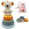 UKOFEW 7 Stück Stapelspielzeug mit Ringen,Squeeze Zahnen Babyspielzeug,Früherziehung Spielzeug Geschenke,Stapelturm für Stapelspiel für 6 12 18 Monate Baby Kleinkind Jungen Mädchen