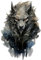 Samunshi® Wandaufkleber Fenrir Bunt Wolf Wandsticker Walhalla nordische Mythen für Kinderzimmer Aufkleber Küche Wallart Runen Odin34x50cm