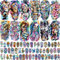 66 Blatt Aquarell Wolf Löwe Tiger Drache Temporäre Tattoos Damen Herren Klebetattoos Erwachsene, Adler Fake Tattoo Aufkleber Frauen Männer, Totenkopf Halloween Tattoos Set Unterarm Schulter Körper Arm