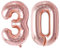 Vthoviwa 32'' Ballon Chiffre Anniversaire 30 Or Rose, Ballon Numero 30 Deco Birthday, Balloon 30 Numéro Party Deco 86cm