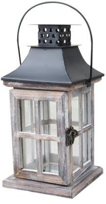 TOPPERFUN Kerzenständer Vintage Holz Hängend Marokkanischen Kerzenhalter Laternen Dekoration Zuhause Hochzeit Balkon Garten Terrasse