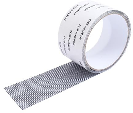 Nastro Adesivo di Riparazione per Zanzariere (5cm x 2 m), Tagliabile, Impermeabile, Forte Aderenza | Ripara Zanzariera | Nastro Ripara Zanzariere Invisibile (Nero)