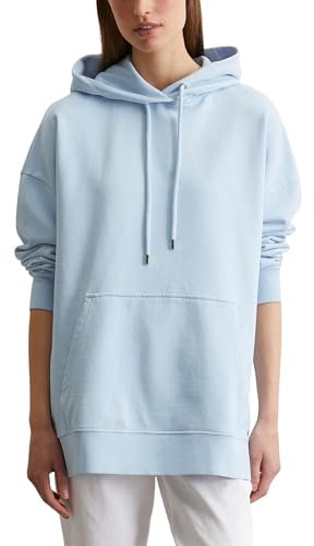 Marc O'Polo Damen Hoodie aus Bio-Baumwolle Relaxed Fit, Blau (Smooth Sky), L