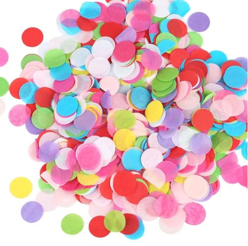6000 Stück Konfetti Bunt,Confetti,konfetti geburtstag,Groß Konfetti Hochzeit Pastell Mehrfarbig Runde Papierreste im Gewicht 60g für Luftballons,Jubiläen,Partys,Geburtstage,DIY