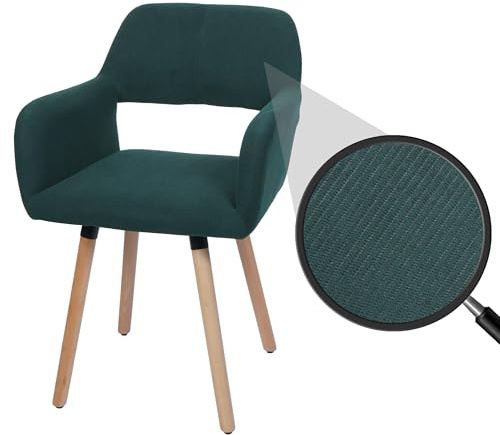 Mendler Esszimmerstuhl HWC-A50 II Holz - grün | Stuhl, Küchenstuhl, Polsterstuhl, Stoff/Textil, Cord, (400g/m²), FSC®