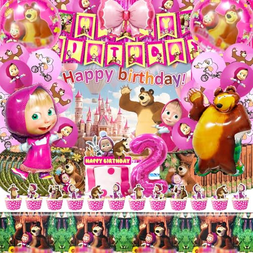 Decorazioni Compleanno Masch 2 Anni, Compleanno Masch, Palloncini Masch, Tovaglia Masch, Kit Compleanno Masch, Striscione Compleanno, Adatto per Decorazioni a Tema Compleanno per Bambini