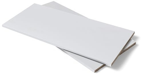 Stella Trading 2er Set Einlegeboden Kleiderschrank Weiß - passend zum Drehtürenschrank KEVO - 87,7 x 1,5 x 45 cm (B/H/T)