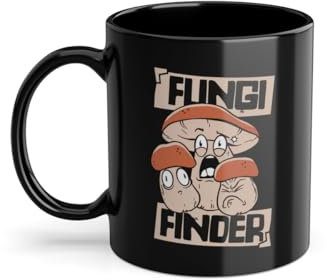 Fungi Finder Cerca cibo cacciatore tazza di caffè | Identificazione Raccogliere funghi Caccia Tazza Nero (08591W)