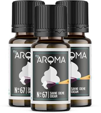 myAROMA flavour drops – Sahne Creme 3x10ml, flavour drops zuckerfrei, kalorienfrei & vegan, natürliches Lebensmittelaroma ohne künstliche Farbstoffe für Backen, Essen und Trinken, Nr. 67