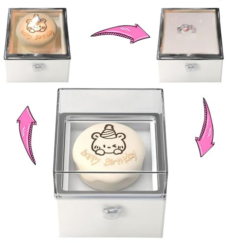 Bsbkoj Engagement Reversible Box, Prank Proposal Ring Case, Romantic Surprise Storage 3.15x3.15x3.15 Inches for Lovers Confession, Birthdays, Anniversaries, Weddings