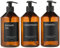 Janxin 3 pcs 500ml Spülmittelspender, Seifenspender Kunststoff, Seifenspender Bad, Shampoo Spender für Dusche, Hand Soap Dispenser for Bathroom, Pump Bottle + Sticker (Braune Flasche + schwarzer Kopf)
