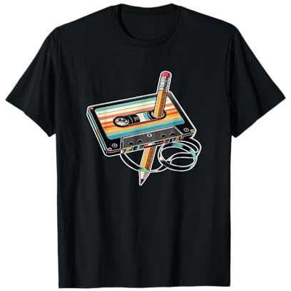 80 90er Jahre Outfit Damen Herren Kostüm Retro Kassette T-Shirt