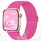 IMIVIO Sport Band Kompatibel mit Apple Watch Armband 44mm 49mm 45mm 46mm 42mm Damen Herren, Schmutzabweisend Nylon Elastisch Loop für iWatch Series 10 9 8 7 6 5 4 3 SE Ultra 2 1, Heißes Rosa