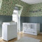 ZEEBRA - Babybett 60x120 - Kinderbett Mitwachsend - Set mit Schublade, Wickelkommode, Wickelaufsatz, Rausfallschutz, 2 herausnehmbare Sprossen - 3-Fach verstellbare Liegefläche - Bambi Weiß