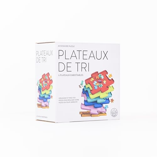 Professor Puzzle - Sortierplatten für Puzzles mit 500 Teilen und mehr – 6 ineinandergreifende Tabletts in lebendigen und harmonischen Farben zum Sortieren Ihrer Puzzleteile