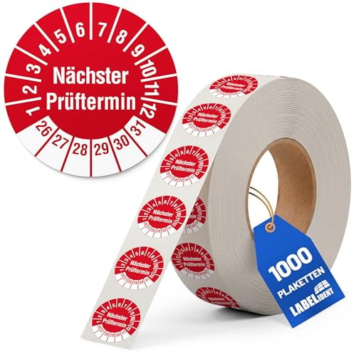 Labelident Prüfplaketten Nächster Prüftermin - Ø 30 mm - 1.000 auf Rolle, 2026-2031, selbstklebend