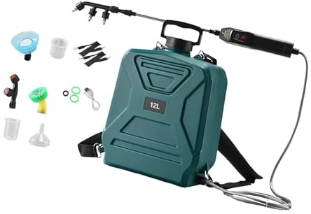 Colcolo Spruzzatore Elettrico da Giardino a 2 velocità, 12 Litri, con Lancia Retrattile, per irrigazione di frutteti, Verde