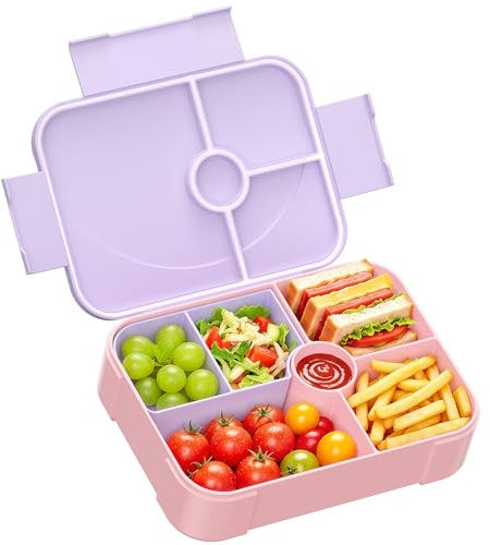 LEIKEEGO Brotdose Kinder mit Fächern Auslaufsicher Lunchbox Bento Box für Schule, Kindergarten