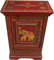 GURU SHOP Bemalter Beistellschrank, Kommode - Modell 5, Rot, 75x50x30 cm, Kleine Schränke