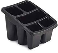 Black Plastic Cutlery Holder Sink Tidy Drainer Organiser Rack Spoon Utensil Holder
