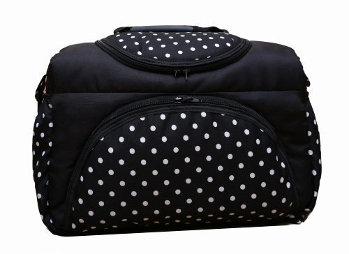 Baby-Joy Wickeltasche PIA XXL XXXL Übergroß Windeltasche Pflegetasche Babytasche Tragetasche | TP-05 Schwarz Punkte