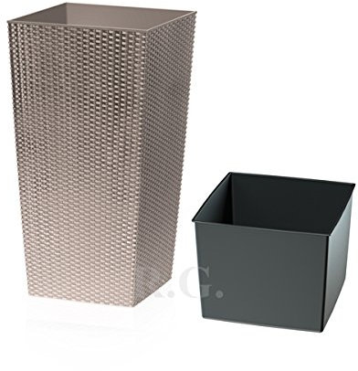 Unbekannt Blumentopf Übertopf Blumenkübel Pflanzkübel Rato Polyrattan Pflanztopf von rg-vertrieb (400, Mocca)