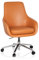 hjh OFFICE 600981 Lounge Sessel BARENO Echt Leder Orange hochwertiger Drehsessel bequem gepolstert