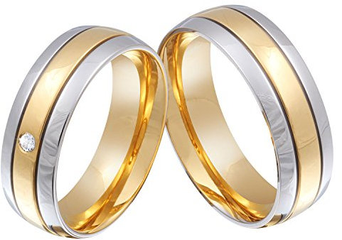 Juwelier Schönschmied - Unisex Eheringe Freundschaftsringe Partnerringe Asilar Edelstahl Zirkonia 58-62 110HDac - Kostenlose Wunschgravur mit AMAZON KONFIGURATOR online gestalten!