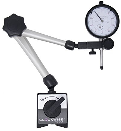 Clockwise Tools Dial Indicator with Magnetic Base Holder Stand, DIMR-0105 0-1 inch