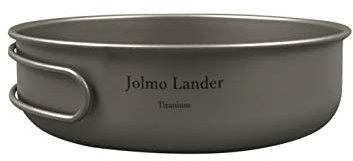Jolmo Lander Campingpfanne Qutdoorpfanne Bratpfanne mit klappbarem Griff ultraleichte Titan Pfannen D175mm