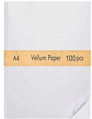 FEPITO 100 Blatt Pergamentpapier 8,5 x 11 Zoll Durchscheinend Transparentpapier Klares Papier zum Skizzieren Rückverfolgung Zeichnung Animation