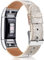 Wanme Bracelet en cuir pour Fitbit Charge 2, classique réglable avec connecteurs métalliques pour Fitbit Charge 2 (07 Flash Champagne Or, 14 cm - 20,6 cm)