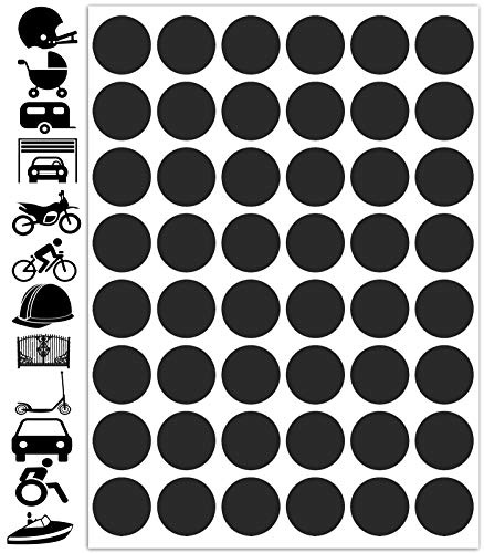 Biomar Labs Reflektierende Aufkleber Set – Reflektoren Vinyl Auto Motorrad Fahrrad Scooter Sticker – Wetterfeste Decals mit zahlreichen einzigartigen, hochwertigen Designs (48 Stück D 62)