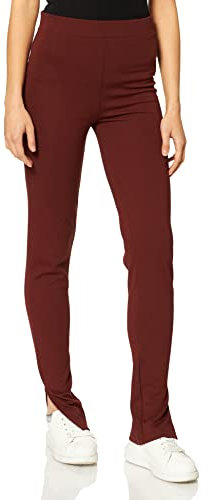 NA-KD Side Slit Jersey Pants Pantalones Informales, Granate, 34 para Mujer