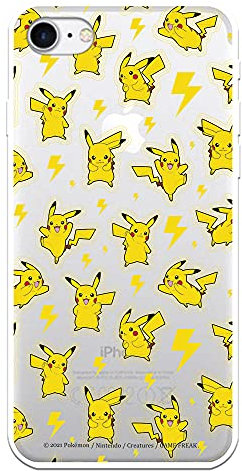 LA CASA DE LAS CARCASAS iPhone 7 Case - iPhone 8 - iPhone SE Official Pokémon Pattern Pikachu Choose Your Like Design for Your iPhone 7 - iPhone 8 - iPhone SE
