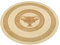 Runder Teppich in beige gold 150 Durchmesser Mäander Amphore Muster mit Fransen Wohnzimmer Schlafzimmer Flur Rund - Kurzflor 100% Viskose weich rutschfest öko tex - creme beige, 150 cm, Rund