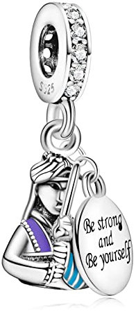 Mulan Dangle Charm Pendant für Armbänder Halsketten 925 Sterling Silber Anhänger Perlen Schmuck Geschenk für Frauen