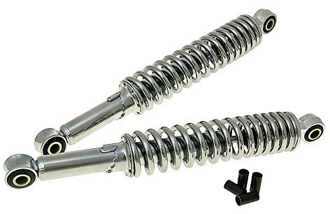 VANEZ Stoßdämpfer Set 360mm chrom verstellbar kompatibel für Hercules/Sachs Prima 50 2T AC Mofa